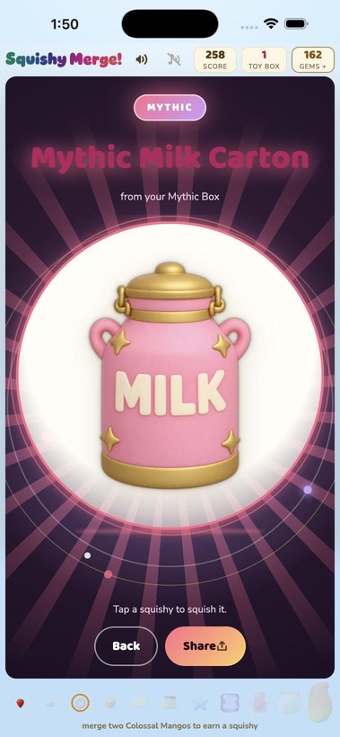 A Mythic squishy revealed out of its box
